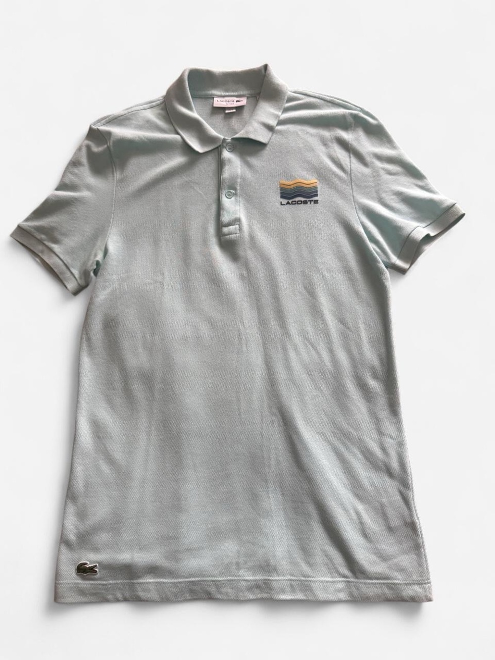 Lacoste Men's Mint Green Polo with Wave Chest Patch 100% Cotton